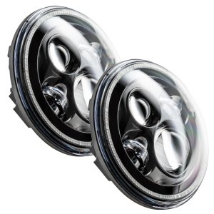 Jeep Wrangler Headlight Assembly - ORACLE Lighting - 7in High Powered LED, Black Bezel - Blue - `07-`18